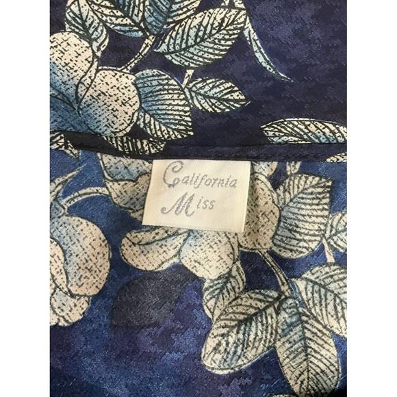 Vintage Womens Floral Slip Mini Dress Size Small/Medium Blue 90s Slit Party - Picture 5 of 5